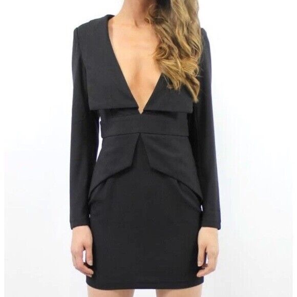 Lioness Dresses & Skirts - New Lioness Kendall Peplum Black Ling Sleeve Dress